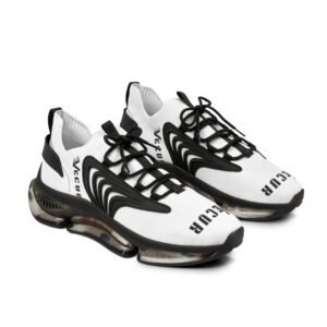 Men's White Mesh Sneakers — Lightweight Breathable Athletic Shoes with 'VECUR' Accent