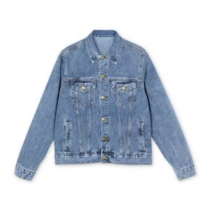 Denim Jacket — Vintage-Inspired 'VECUR' Back Logo Men's Jean Jacket